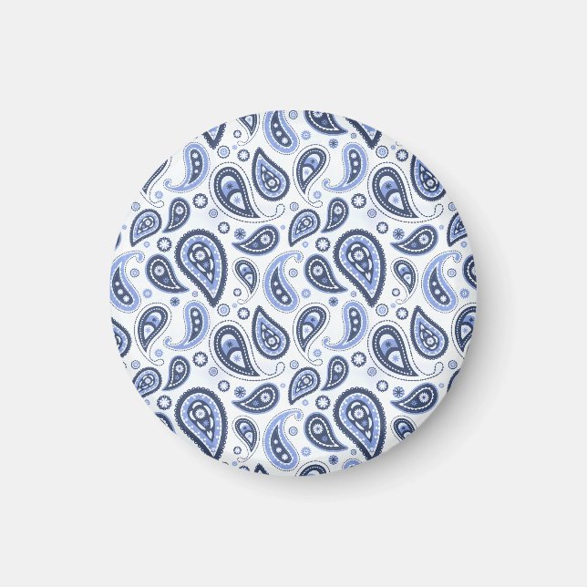 Blue Paisley Pattern Magnet (Front)