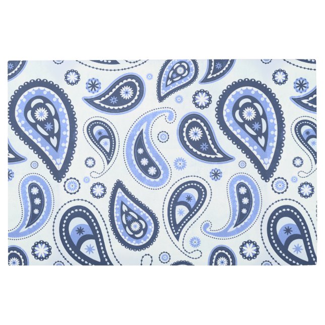 Blue Paisley Pattern Metal Print (Front)