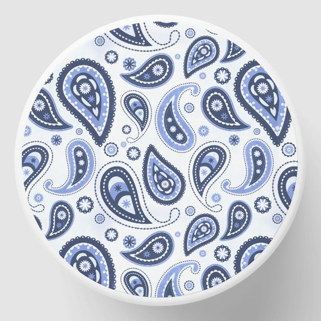 Blue Paisley Pattern Mini Candle Favors (Front)