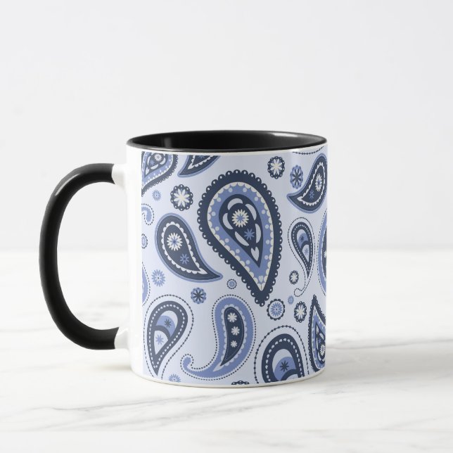 Blue Paisley Pattern Mug (Left)