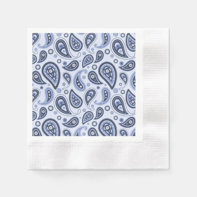 Blue Paisley Pattern Napkins (Front)