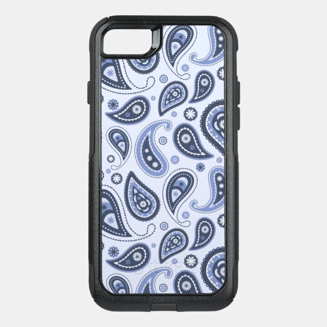 Blue Paisley Pattern Otterbox iPhone Case (Back)
