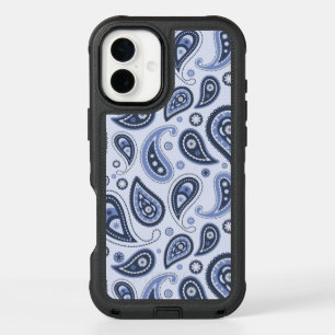 Blue Paisley Pattern iPhone 16 Plus Case