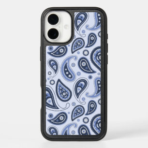 Blue Paisley Pattern iPhone 16 Plus Case