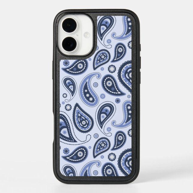 Blue Paisley Pattern Otterbox iPhone Case (Back)