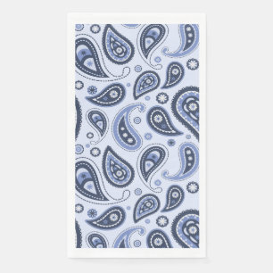 Blue Paisley Pattern Paper Guest Towels