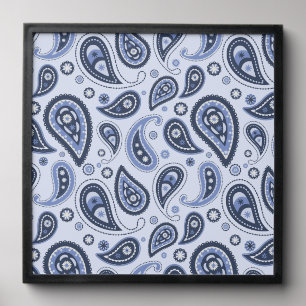 Blue Paisley Pattern Peel And Stick Photo Tile