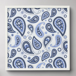Blue Paisley Pattern Peel And Stick Photo Tile