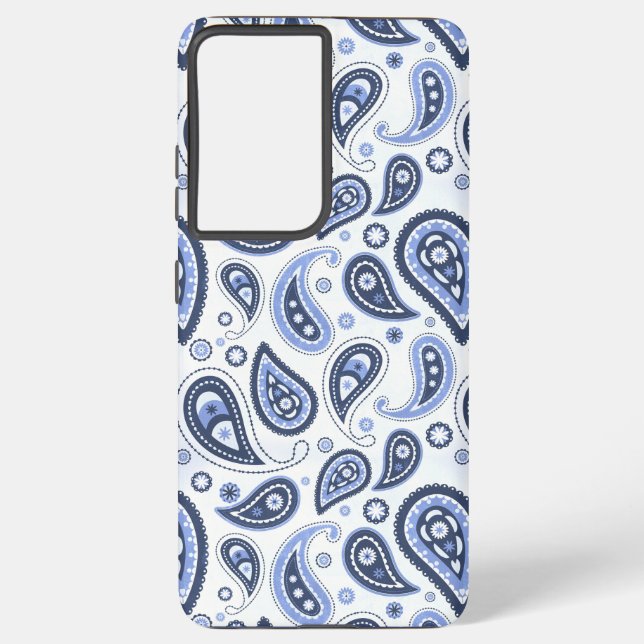 Blue Paisley Pattern Samsung Galaxy Case (Back)