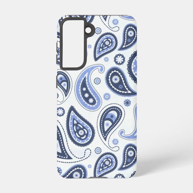 Blue Paisley Pattern Samsung Galaxy Case (Back)