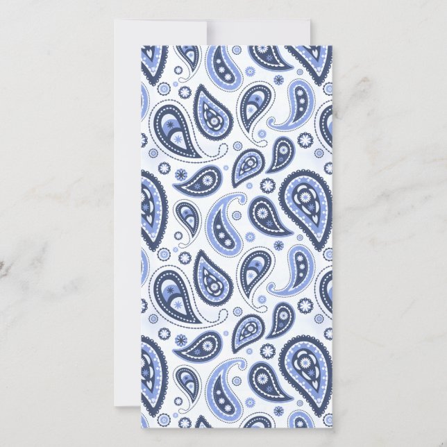 Blue Paisley Pattern Save The Date (Front)