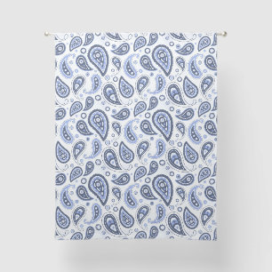 Blue Paisley Pattern Sheer Curtains