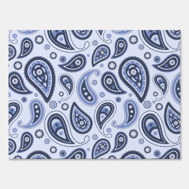 Blue Paisley Pattern Sign (Front)