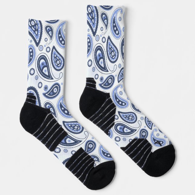 Blue Paisley Pattern Socks (Right)
