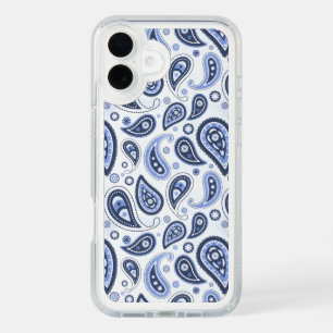 Blue Paisley Pattern iPhone 16 Plus Case