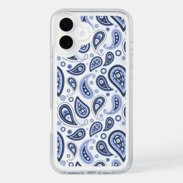 Blue Paisley Pattern Speck iPhone Case (Front)