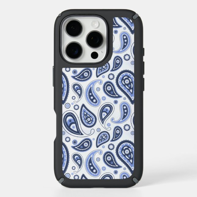 Blue Paisley Pattern Speck iPhone Case (Front)