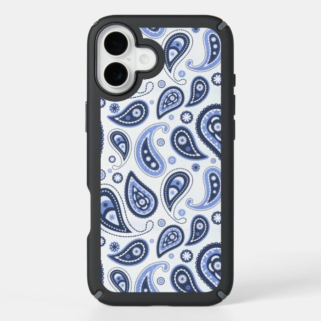 Blue Paisley Pattern Speck iPhone Case (Front)