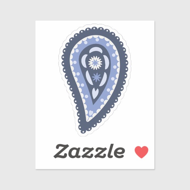 Blue Paisley Pattern Sticker (Sheet)