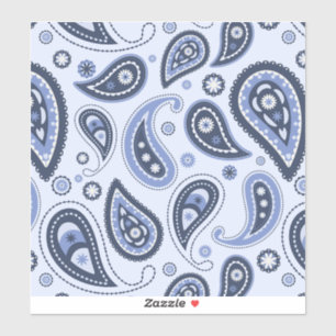 Blue Paisley Pattern Sticker