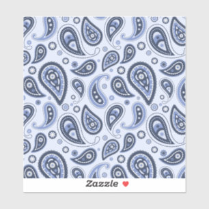 Blue Paisley Pattern Sticker