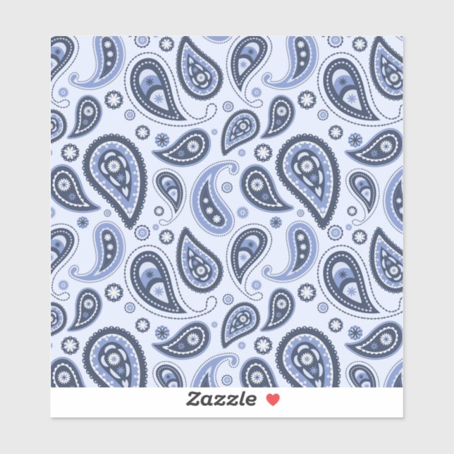 Blue Paisley Pattern Sticker (Sheet)
