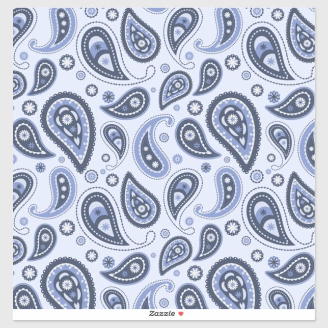 Blue Paisley Pattern Sticker (Sheet)