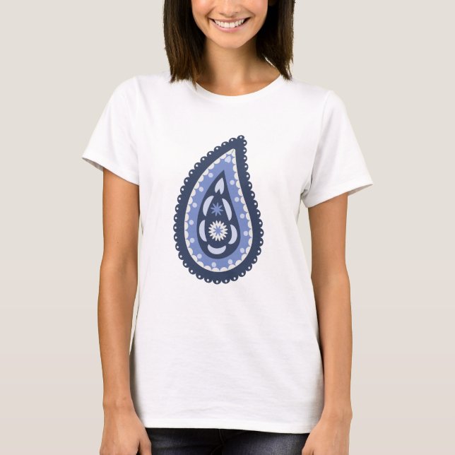 Blue Paisley Pattern T-Shirt (Front)