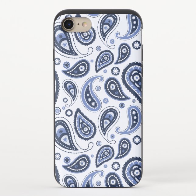 Blue Paisley Pattern Uncommon iPhone Case (Back)