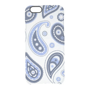 Blue Paisley Pattern Clear iPhone 6/6S Case