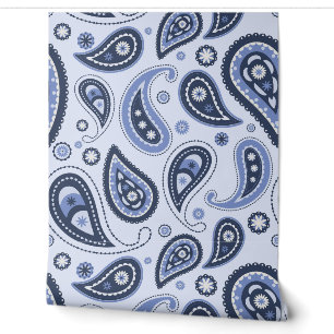Blue Paisley Pattern Wallpaper
