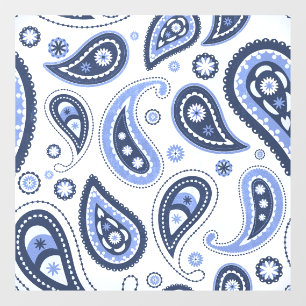 Blue Paisley Pattern Window Cling