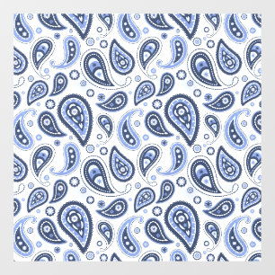 Blue Paisley Pattern Window Cling