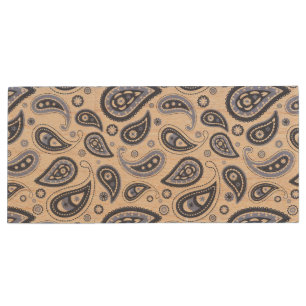 Blue Paisley Pattern Wood Flash Drive
