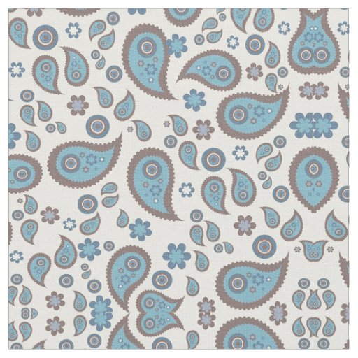 Blue Paisley Patterned Fabric