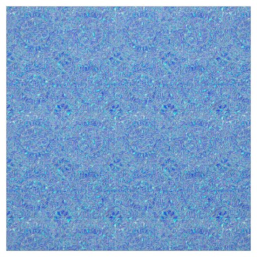 Blue Paisley Polyester Fabric 