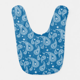 Blue Paisley Print Bib