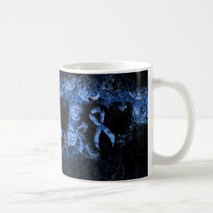 Blue Paisley Ribbon Grunge Heart Coffee Mug