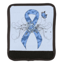 Blue Paisley Ribbon with Butterfly Luggage Handle Wrap