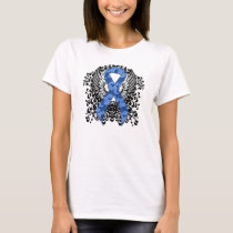 Blue Paisley Ribbon with Wings T-Shirt