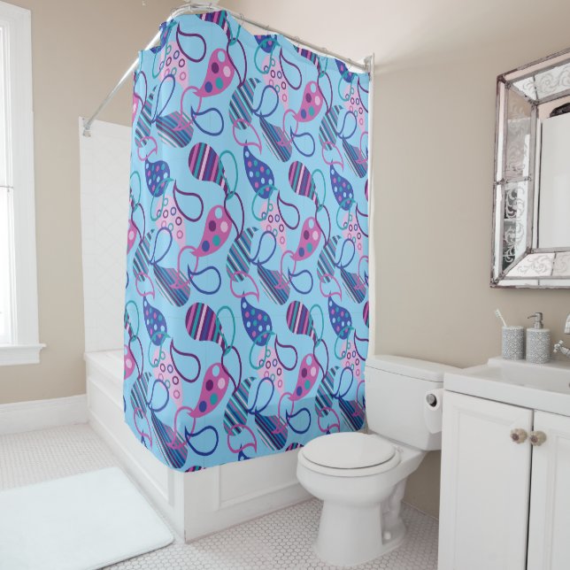 Blue Paisley  Shower Curtain (In Situ)