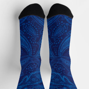 Blue paisley socks