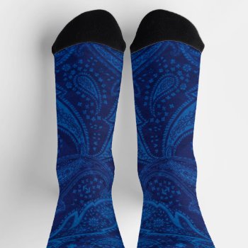 Blue Paisley Socks by alicing at Zazzle