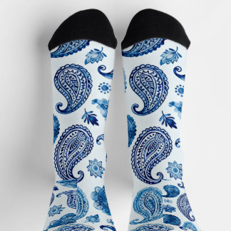 Blue Paisley Socks for Women