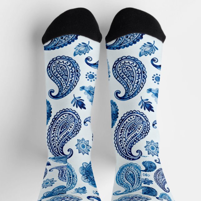 Blue Paisley Socks for Women (Top)