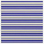 [ Thumbnail: Blue & Pale Goldenrod Colored Striped Pattern Fabric ]