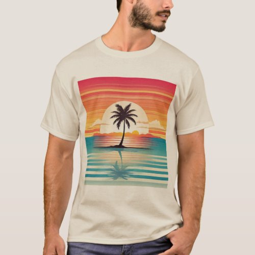 Blue Palm Beach Tee _ Coastal Cool