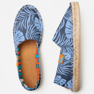Blue Palm Leaves Ubuntu Espadrilles