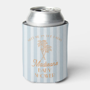 Blue Palm Spring Pastel Beach Baby Shower Can Cooler