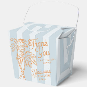Blue Palm Spring Pastel Beach Bachelorette Party Favor Boxes